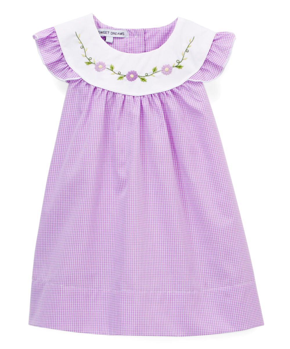 Sweet Dreams Embroidered Pumpkin Chambray Dress